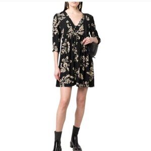 ba&sh Robe Suzy Noir Floral Mini Dress